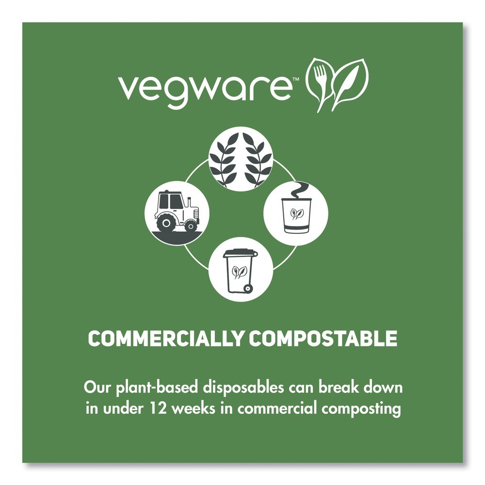 Vegware SC06G 3.5 in. x 1.7 in. 6 oz. Soup Containers – Green/WT (1000/CT) New
