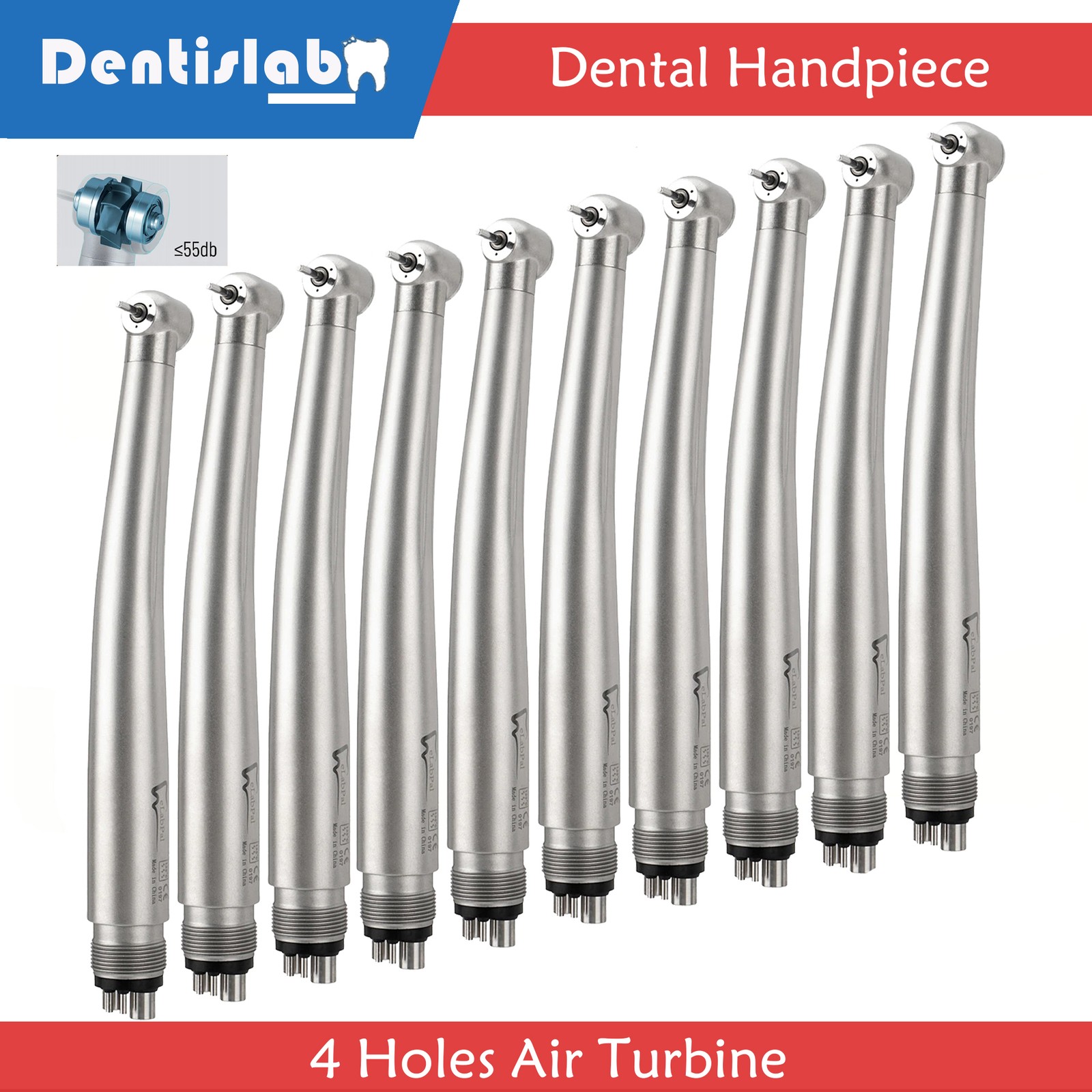 10PCS Dental High Speed Handpiece 4 Holes Air Turbine for NSK PANA MAX Style