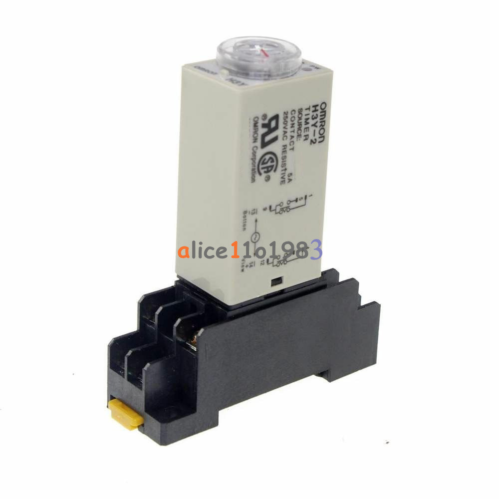 DC 12V 5A 8 Pins DPDT H3Y-2 0-30 Minutes Timer Time Relay Delay with Base