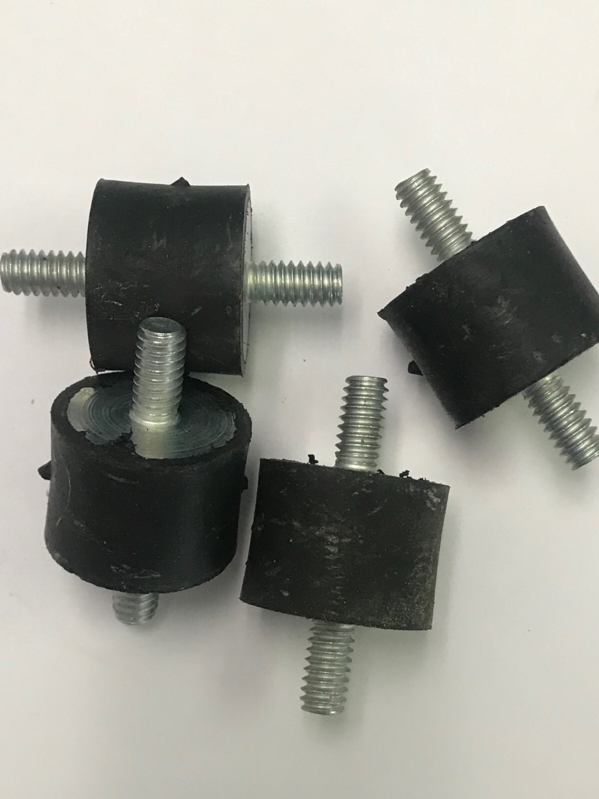 4 Rubber Vibration Isolator Mounts 3/4 High 1″ Dia 1/4″-20 x 1/2″ Thread