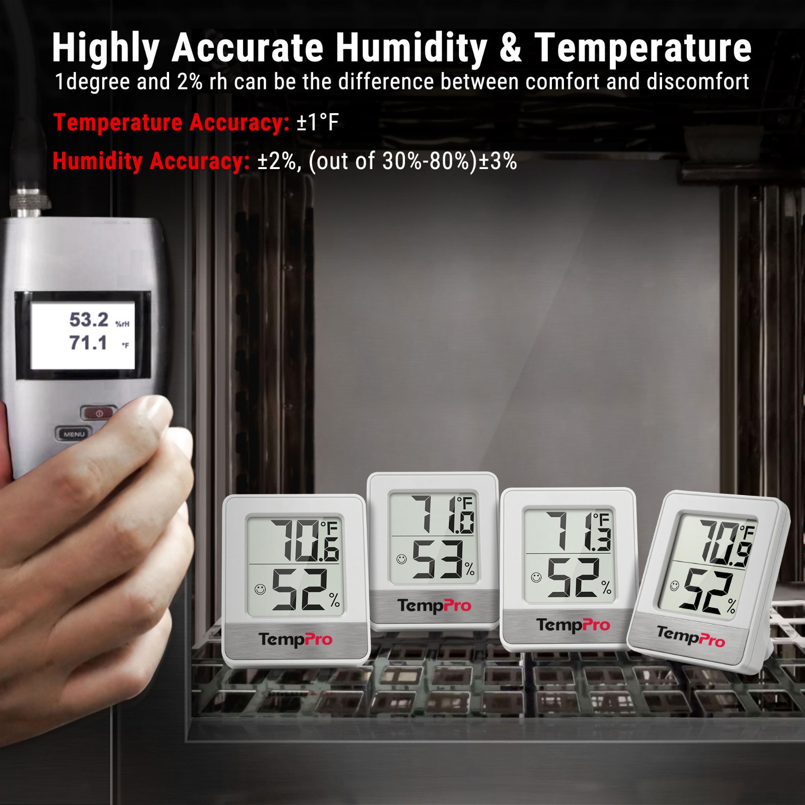 2PCS LCD Digital Indoor Thermometer Room Hygrometer Temperature Humidity Monitor