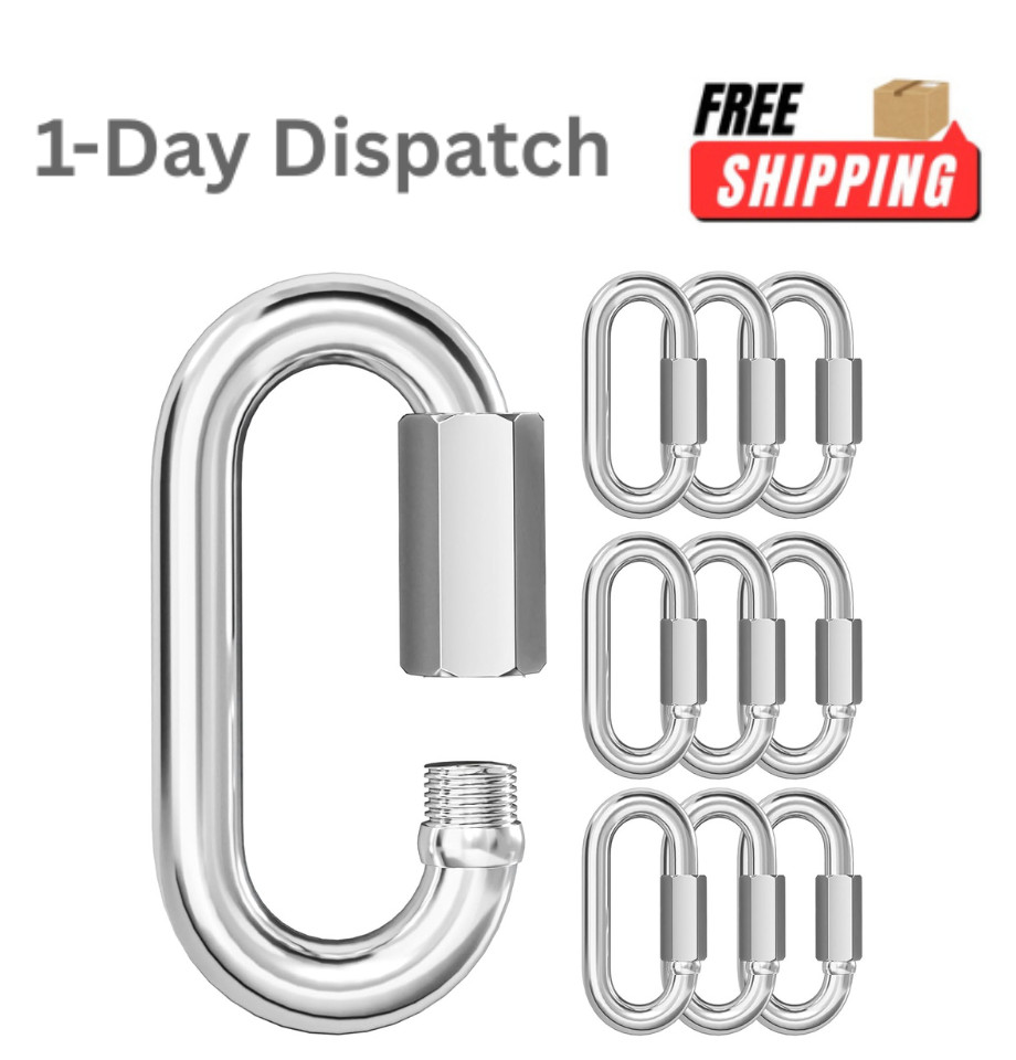 KINLINK Quick Link Chain Connector 304 Stainless Steel 10PCS M5 3/16 650LB