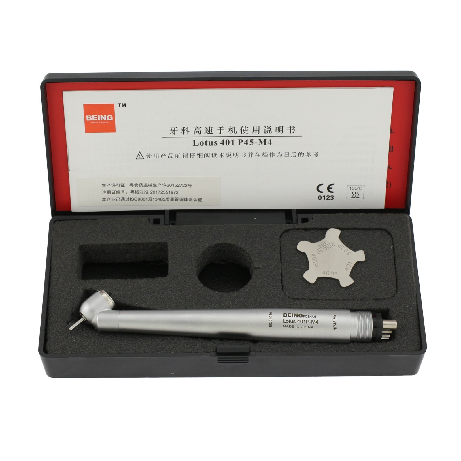 COXO Dental Surgical Handpiece 45 Degree Angle 4Hole Midwest LED Reverse Air NSK