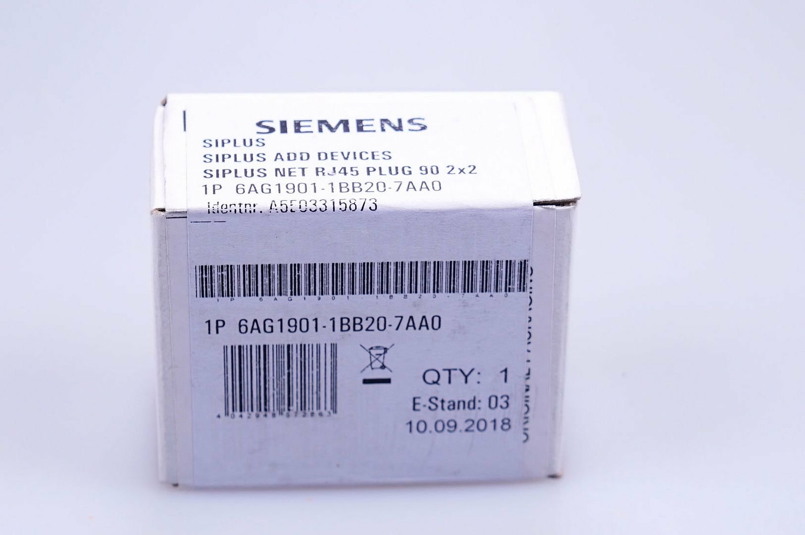 Siemens 6ag1901-1bb20-7aa0 siplus net rj45 Plug 90° E-Stand: 03 Original Packaging, NEW