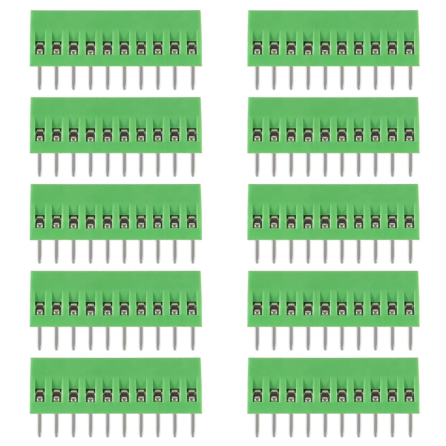 10pcs PCB Connectors 10Pin 2.54mm 0.1″ Pitch Screw Terminal Block Connector 1…