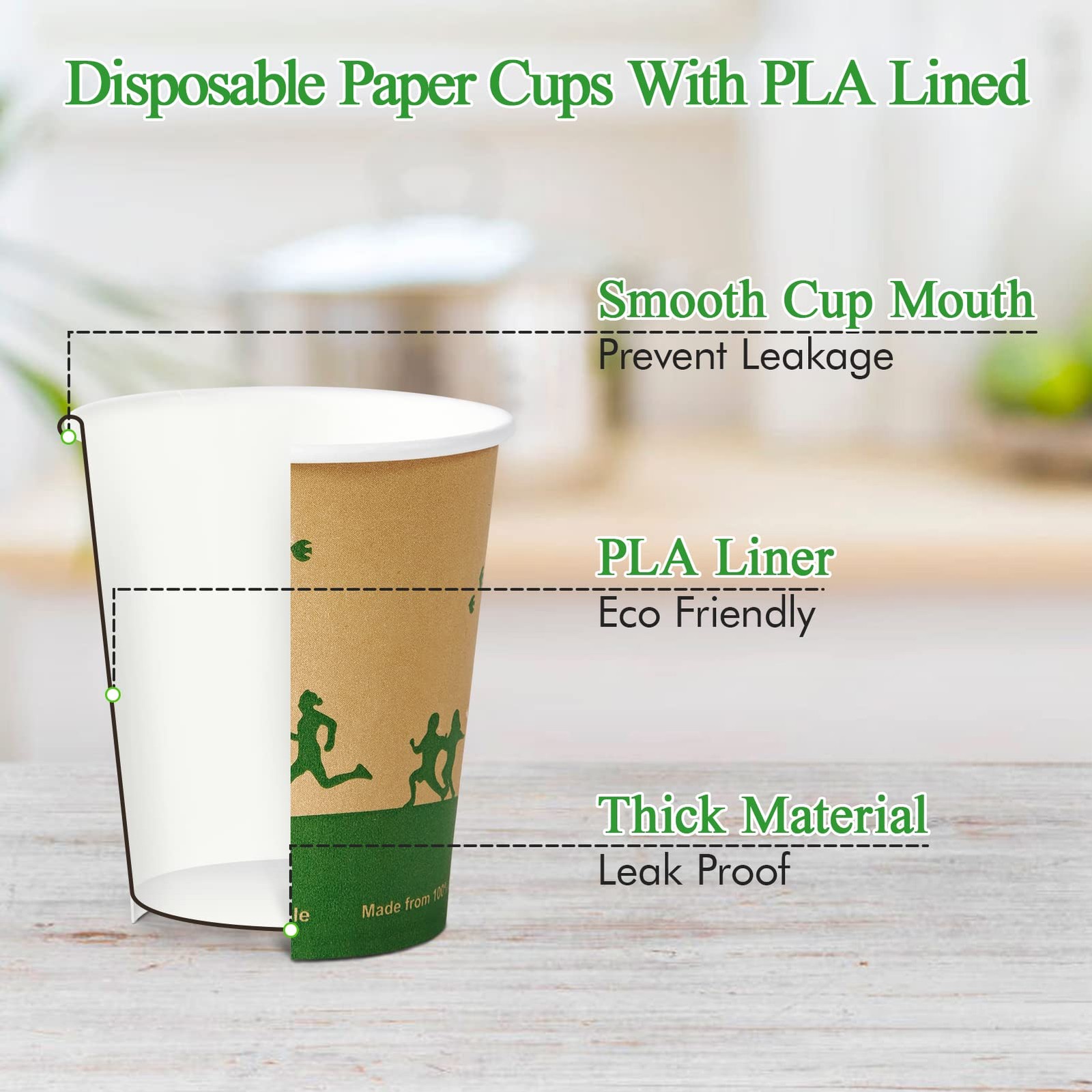240 Count 12 oz Compostable Paper Cups, Biodegradable Disposable Paper Coffee…