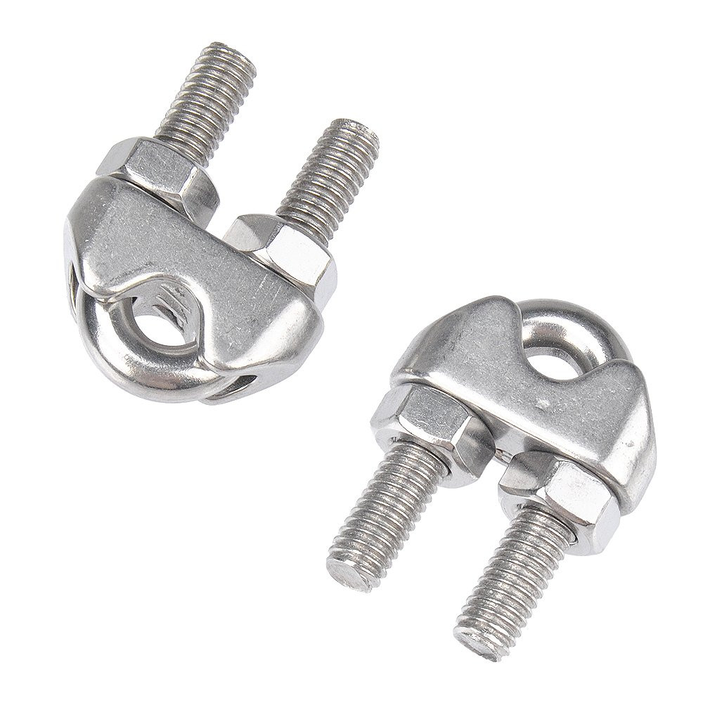 10PCS 1/4 Inches M6 Stainless Steel Wire Rope Cable Clip Clamp