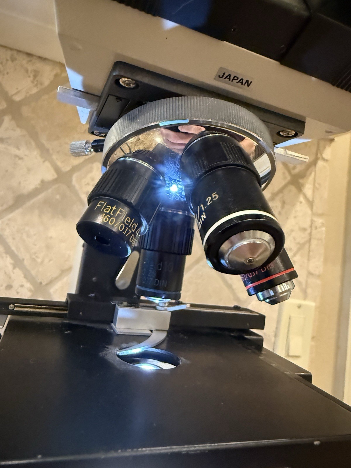 Meiji ML2000 Binocular Microscope 4x 10x 40x 100x Japan Mechanical Stage