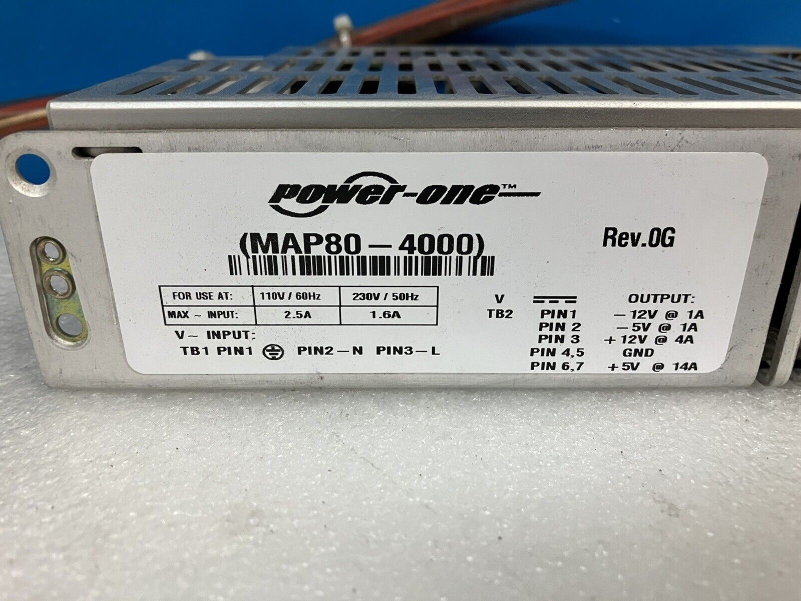 （1x) MAP80-4000 POWER-ONE 110V / 230V AC Four Output Switching Mode Power Supply