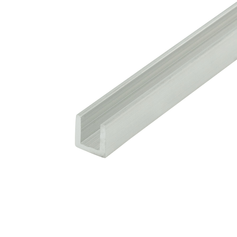 Alu257-M Mill Finish 1/4″ Inside Dimension Aluminum U-Channel/C-Channel