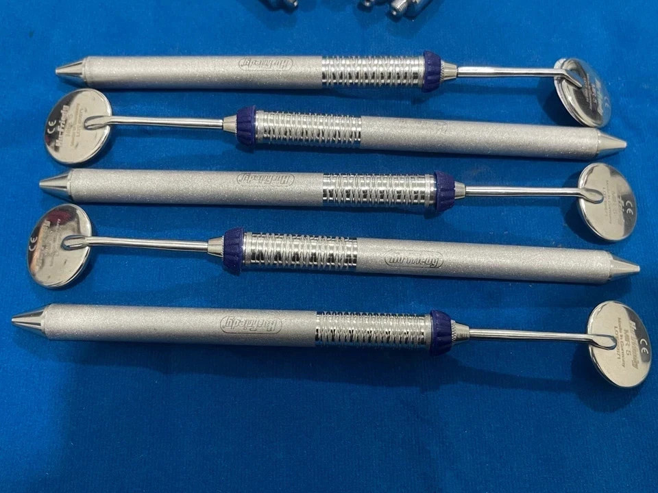 Hu-Friedy Dental Instrument Lot of 10 – 5 Syringes & 5 Mouth Mirrors Professiona