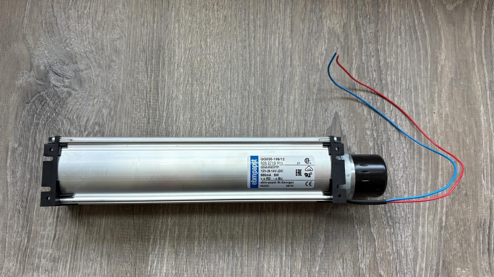 EBM PAPST Centrifugal Blower QG030-198/12 12VDC 665mA 8W Dimensions 47.5x258x50m