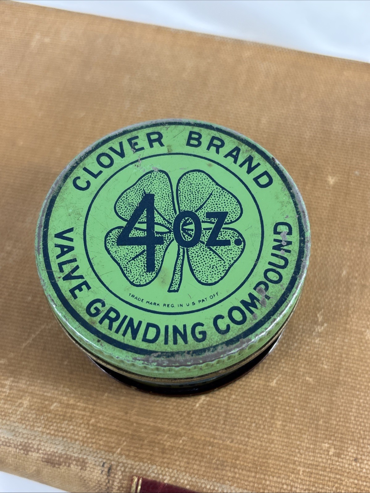 Vintage Clover Brand Grease Compound Grade A and E 4 0z can Norwalk, Connecticut