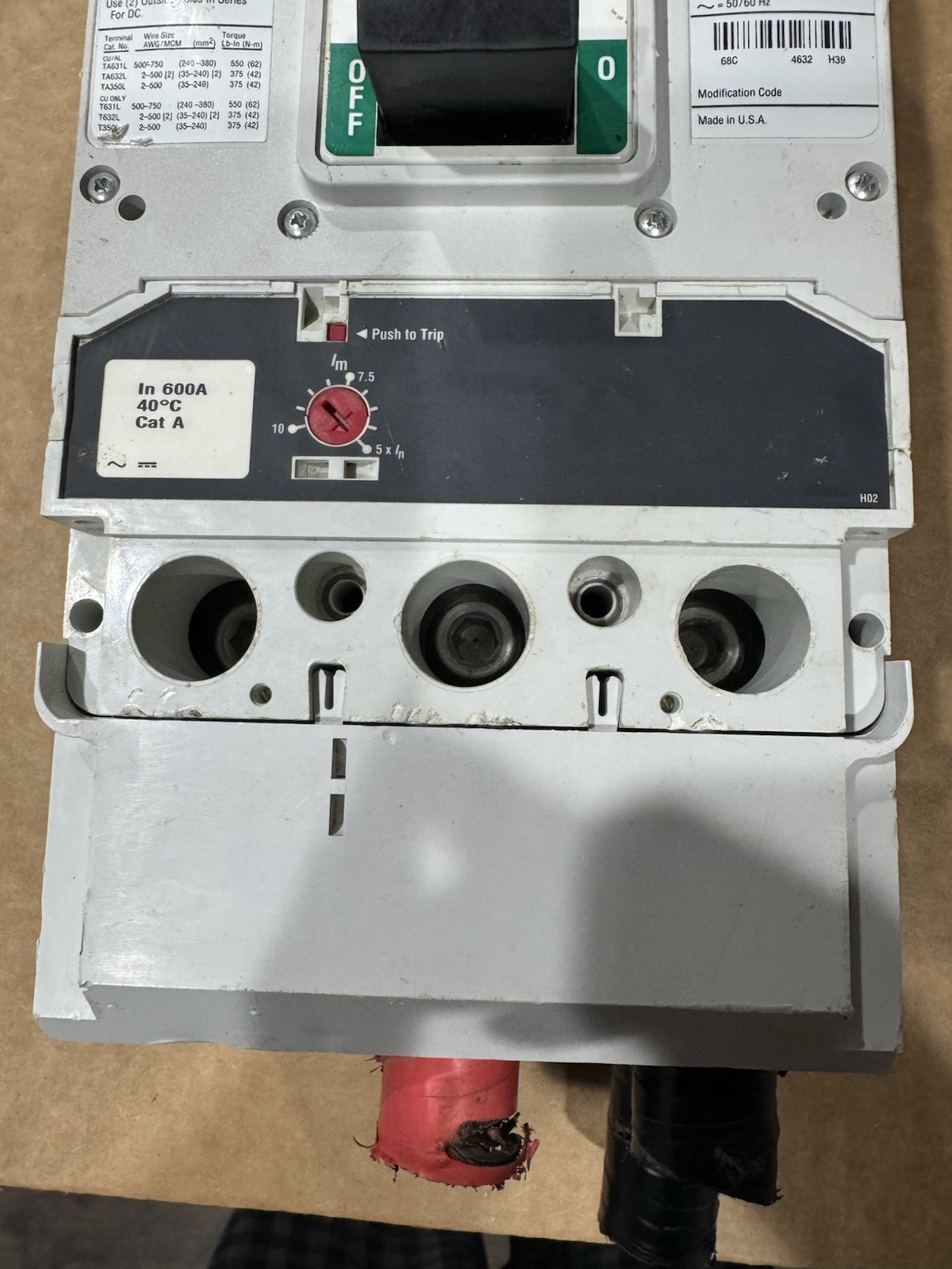 Eaton LGH3630NN 600Amp 600VAC 3-Pole Circuit Breaker Type L630H *Tested*