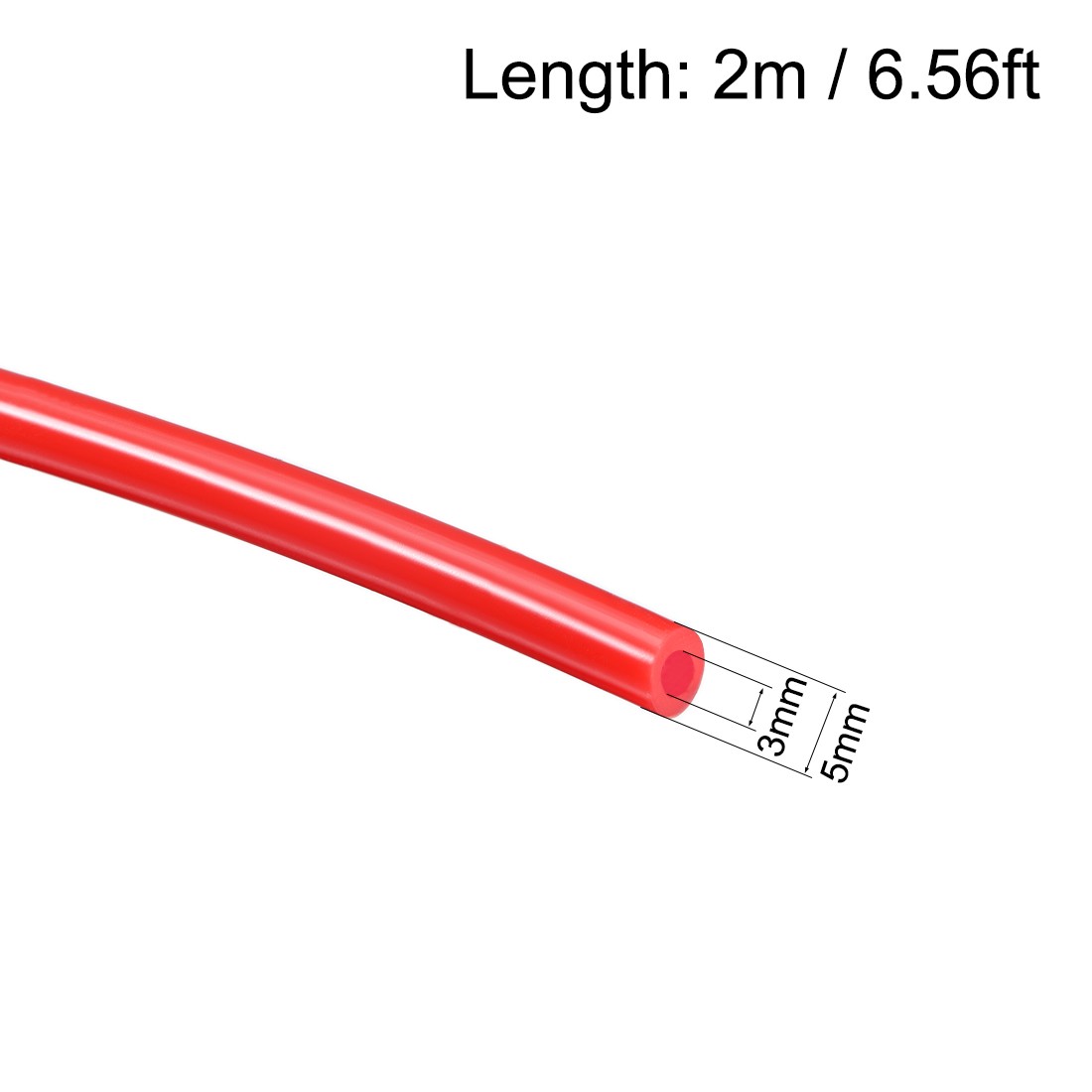 Silicone Tubing 3mm ID X 5mm OD 6.6ft 2m Flexible Silicon Tube Air Hose Red