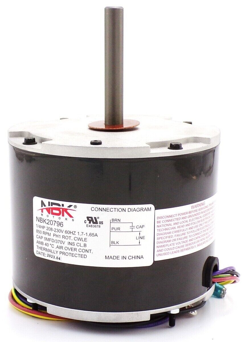 MOTOR BY NBK, REPLACES 024-25119-000, OYK1028, 208/230V 1/4 HP, 850 RPM