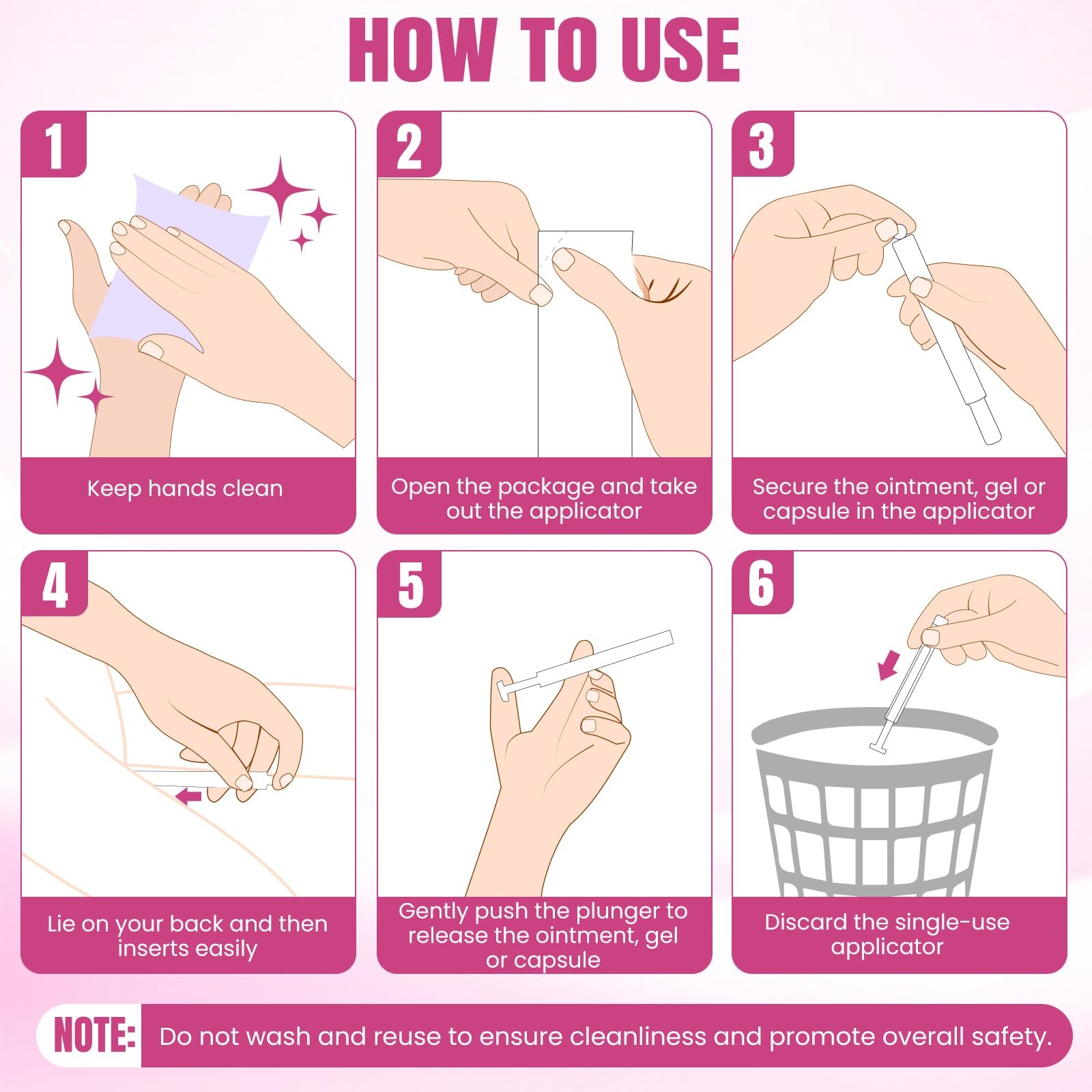 100 PACK Disposable Vaginal Suppository Applicator for 1 Count (Pack of 100)
