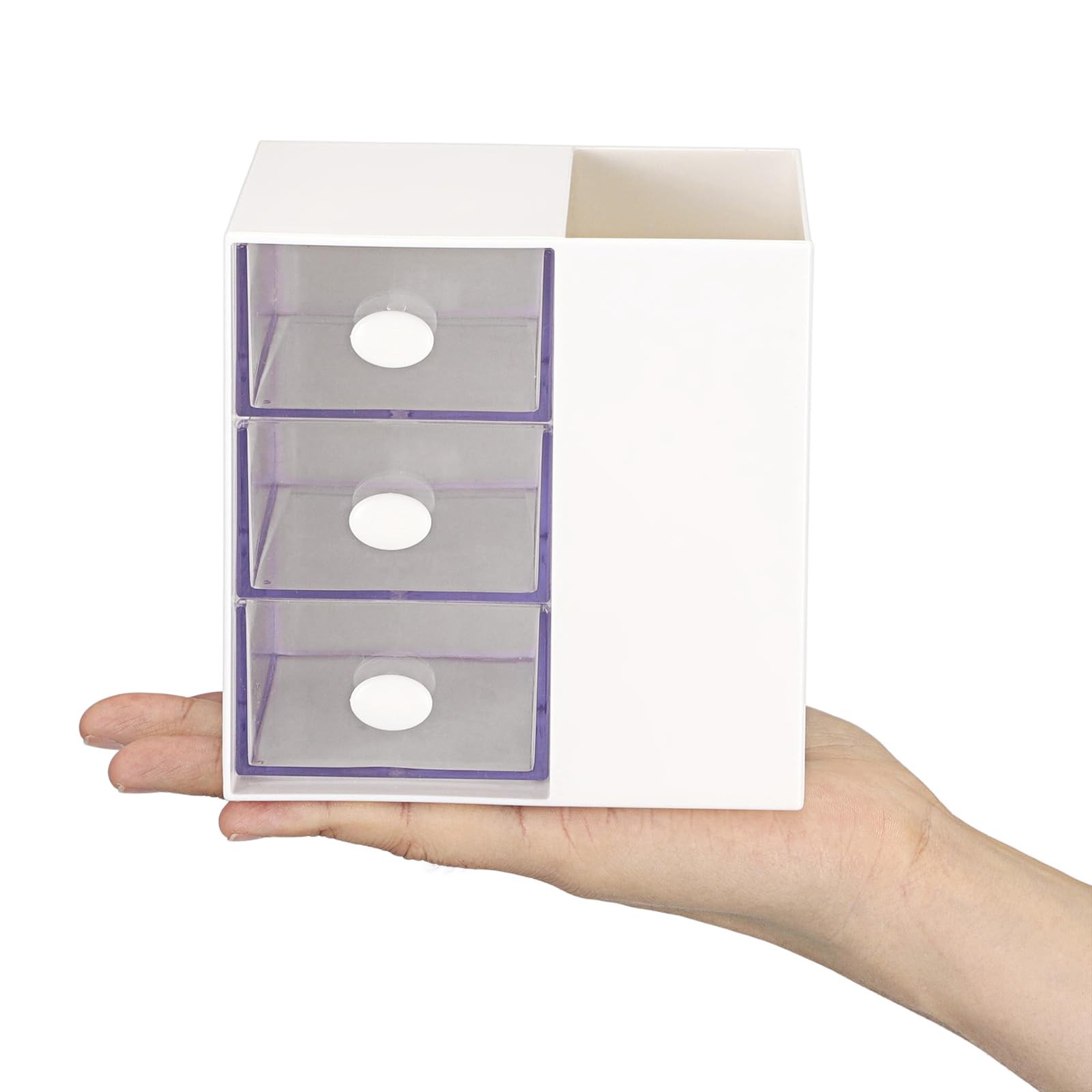 GUSHBIN Hair Accessories Organizer with Brush Holder 3-Layer, White