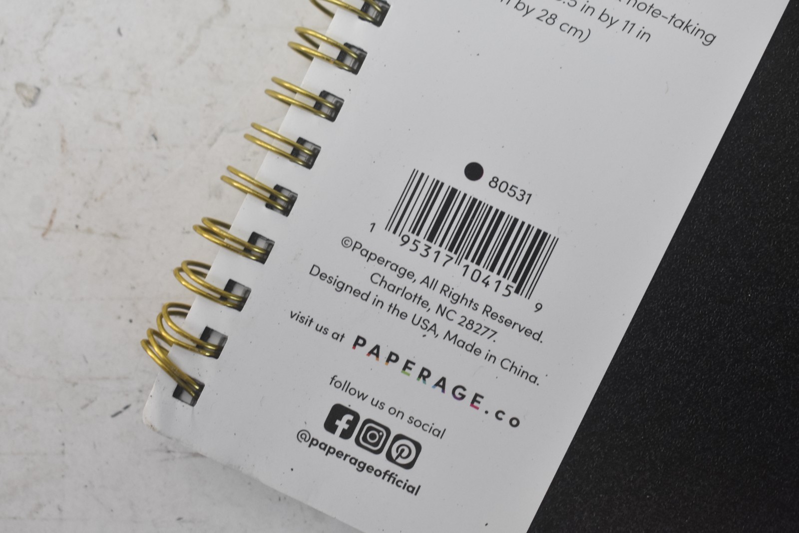 Paperage Undated Daily Planner & To Do List Notepad Black 8.5″x11″ Spiral Bound