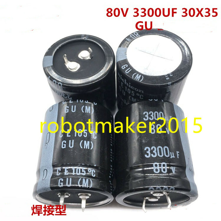 2Pins 3300uf 3300mfd 80V 30*30/35 25*45 Electrolytic Capacitor 105℃ 85℃