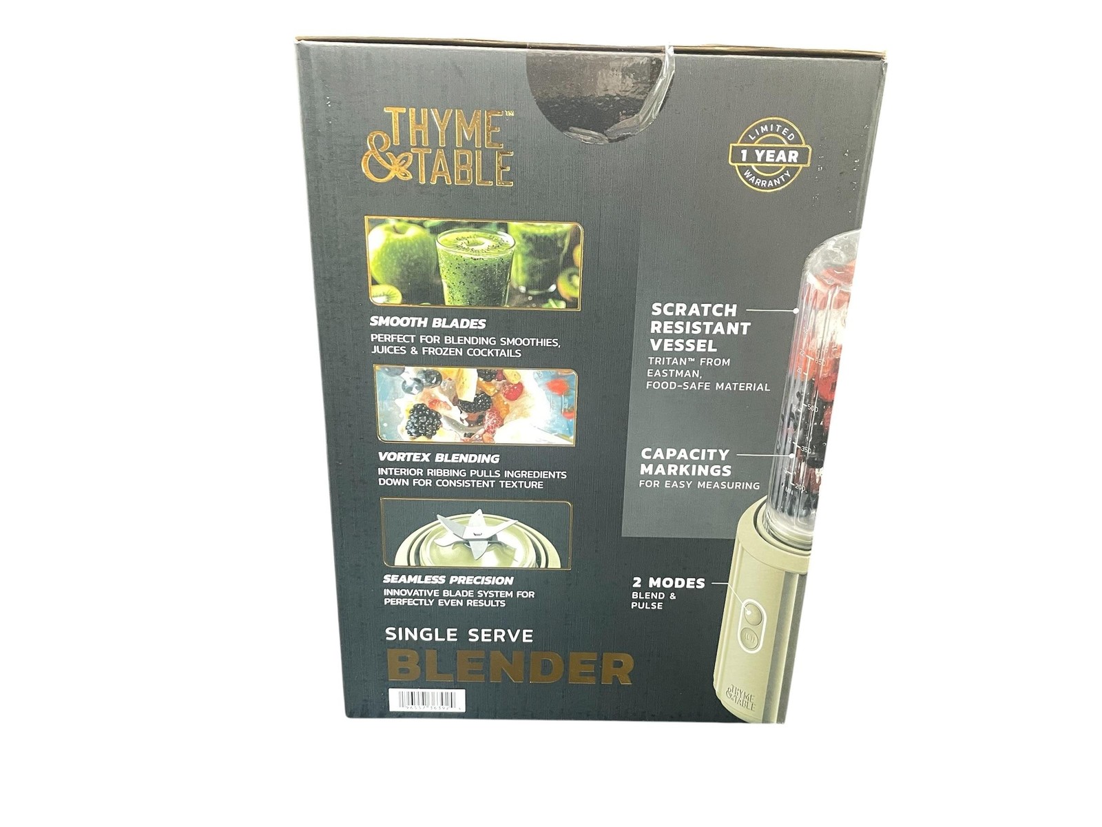 Thyme & Table 900 W 25 oz Single Serve Blender Tritan Vessel Eucalyptus Green