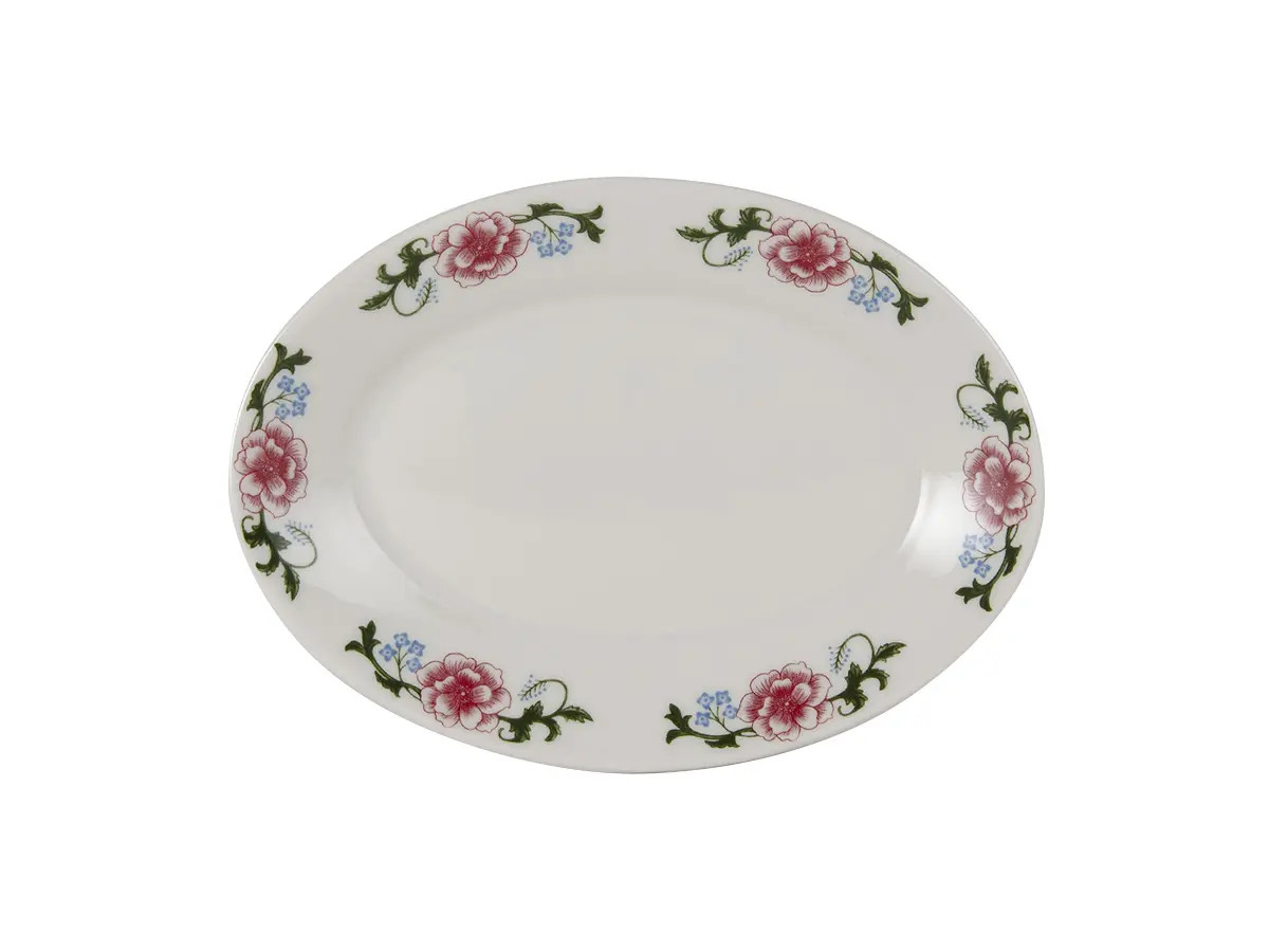 Tuxton China Inc Western Rose 9-3/8″ x 6-3/4″ Eggshell Oval Platter – 2 Doz