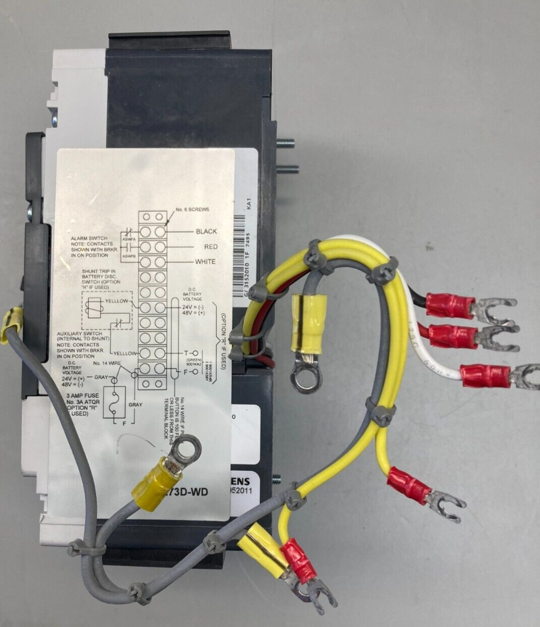 Siemens Frame-FG Type NFGA Circuit Breaker, nfg3f250, 250A, 600V 3vl3125 WB Used