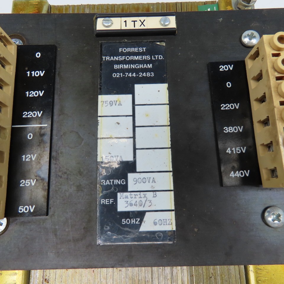 Forrest 220-440V 50/60Hz Pri Transformer 750/150VA 12-50V/110-220V Output