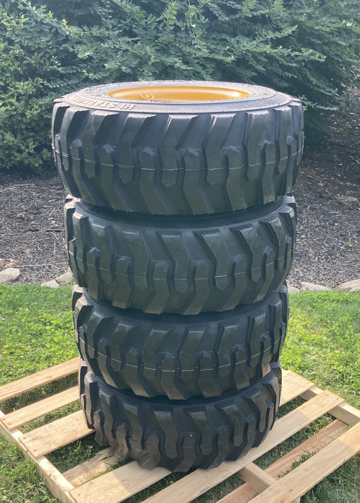1 or 4-12-16.5 Skid Steer Tires/Rims/Wheels for Caterpillar & more-12X16.5-14PLY