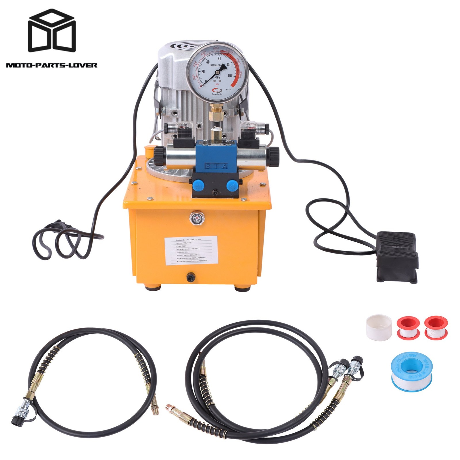 750W Electric Hydraulic Pump 10000PSI Double Acting 110V