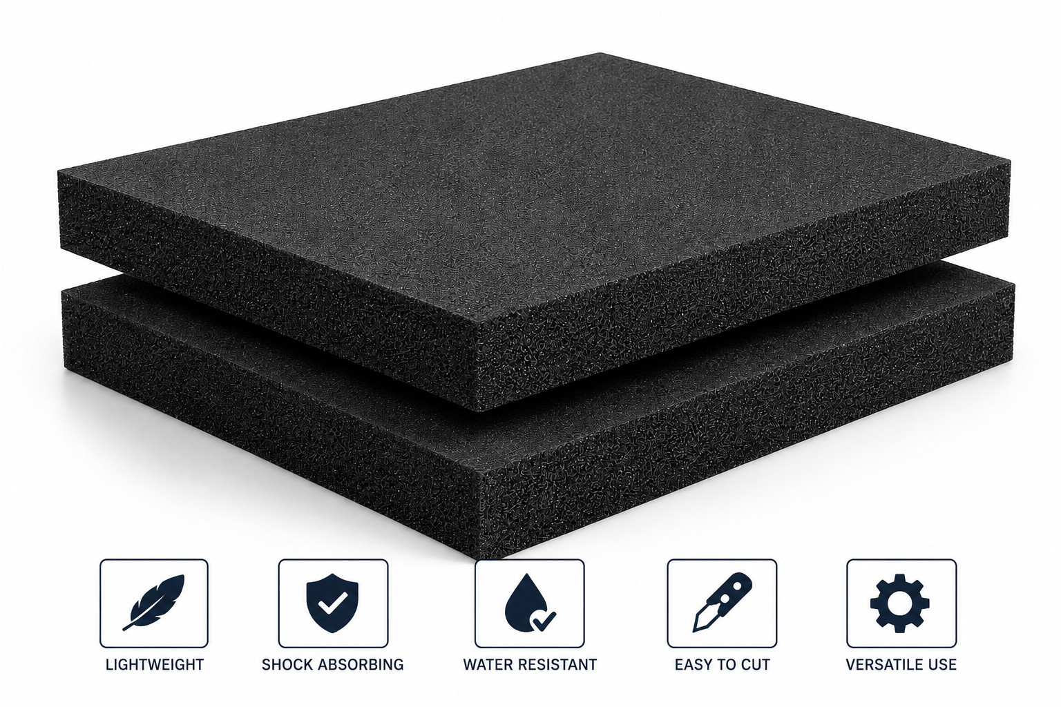Polyethylene Closed Cell Foam Sheets 16″ x 12″ x 2″ Tool Box Case Insert 2 Pack