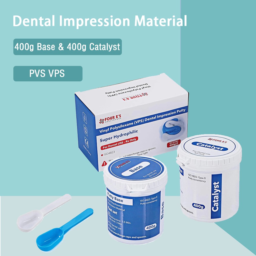 Dental Putty Fast Set VPS Dental Impression Material 400g Base & 400g Catalyst