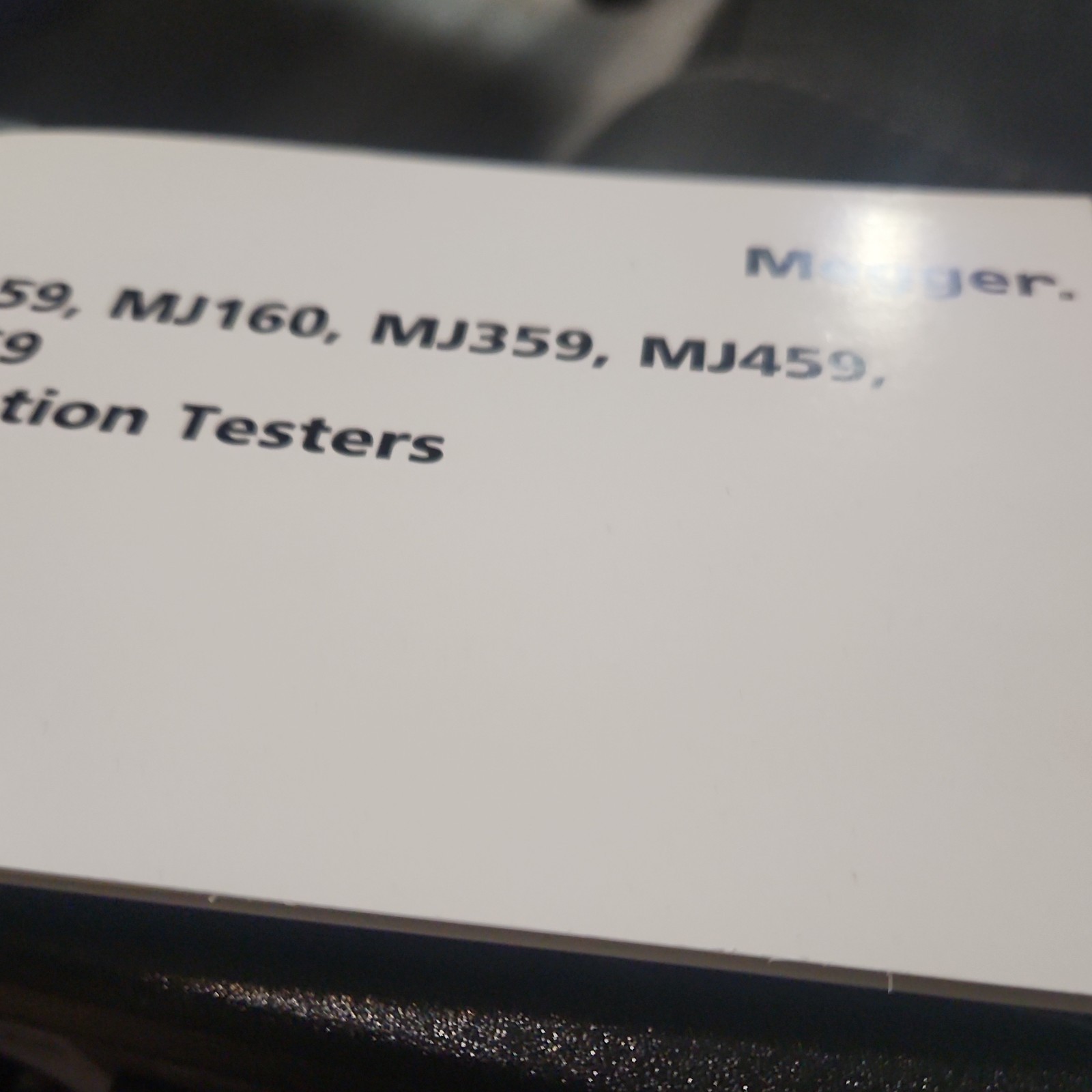 Megger MJ159 Insulation Tester Megohmmeter 100V Test, 1000MΩ Range