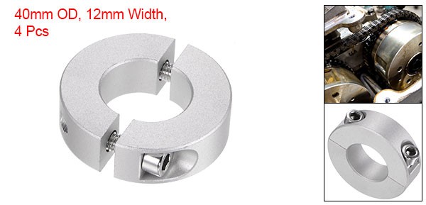 4pcs Double Split Shaft Collar 20mm Bore Clamp-On Collars 40mm OD 12mm Width