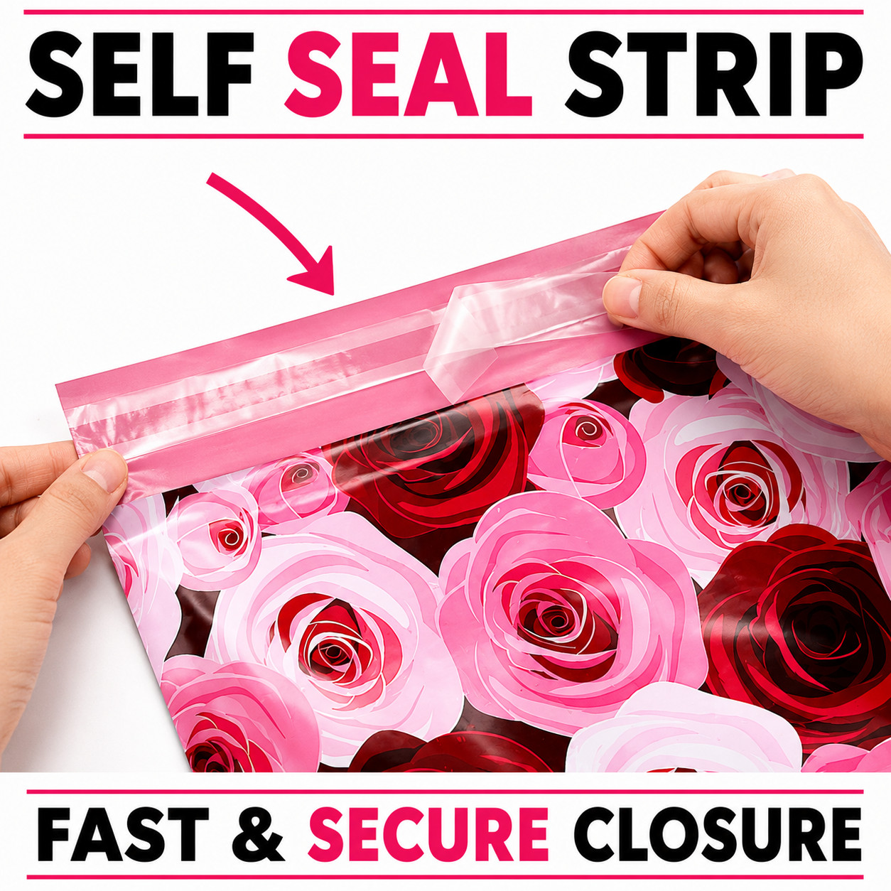 Roses Poly Mailers 10×13 Designer Shipping Bags Self Seal Boutique Mailers