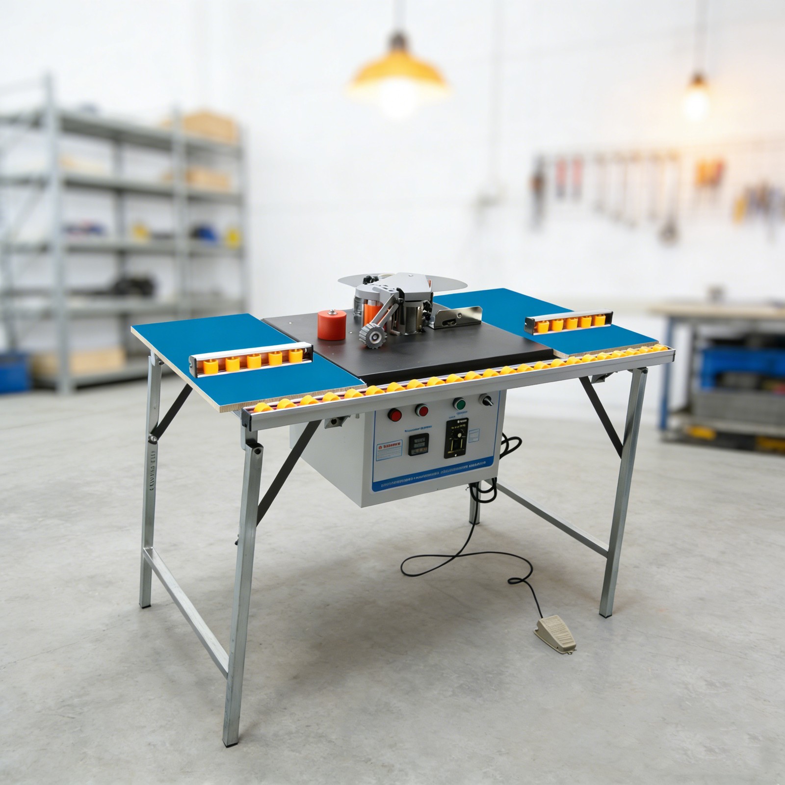 110V 1.2KW Electric Automatic Curved Straight Edge Banding Machine With platform