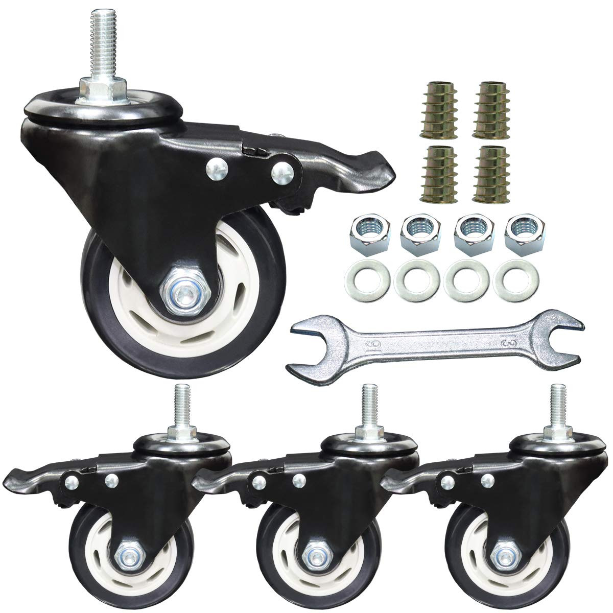 3 Inch Stem Casters Swivel Stem Mount Industrial Castors with Imperial Size Thre