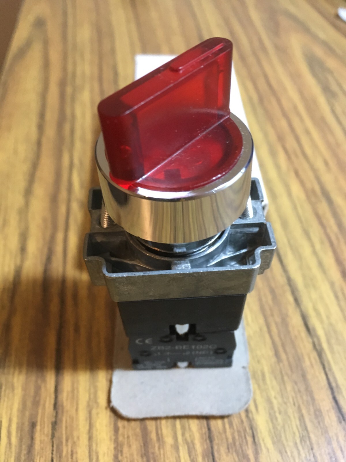 22mm illuminated 2-position selector switches N.C. metal base&bezel Red Knob