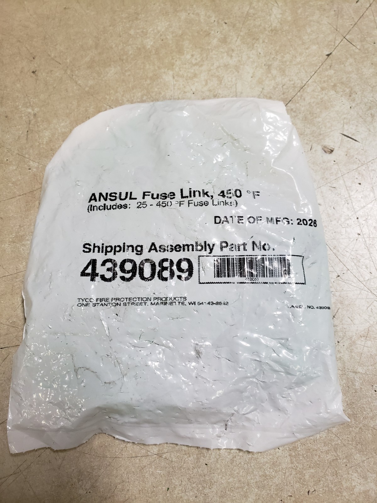x25 – Ansul/Pyro Chem Fuse Link 439089 K/SL Style Fusible Links 450° Green