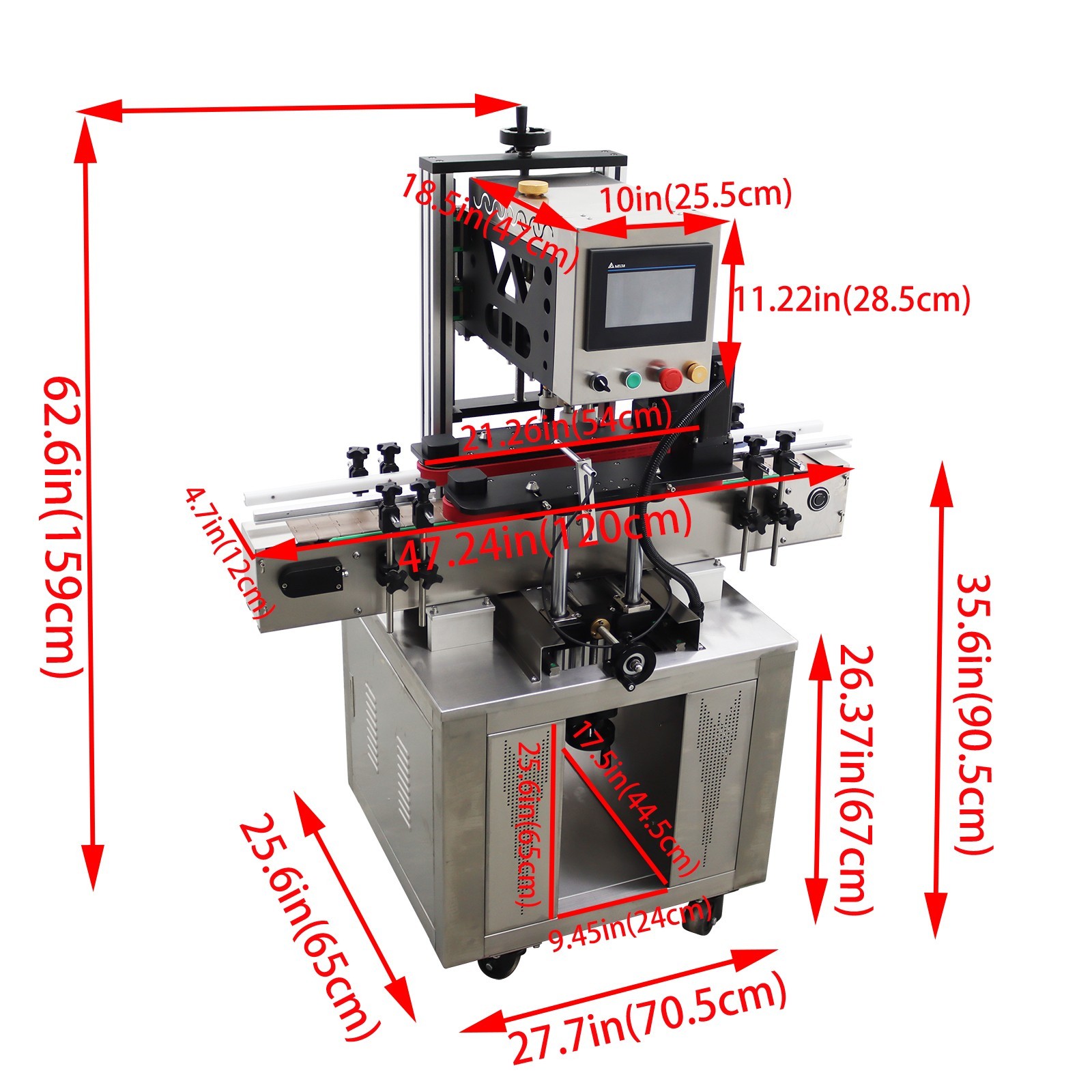 Automatic Conveyor Capping Machine for Assembly Line 0.78-4.72in Bottle Dia.