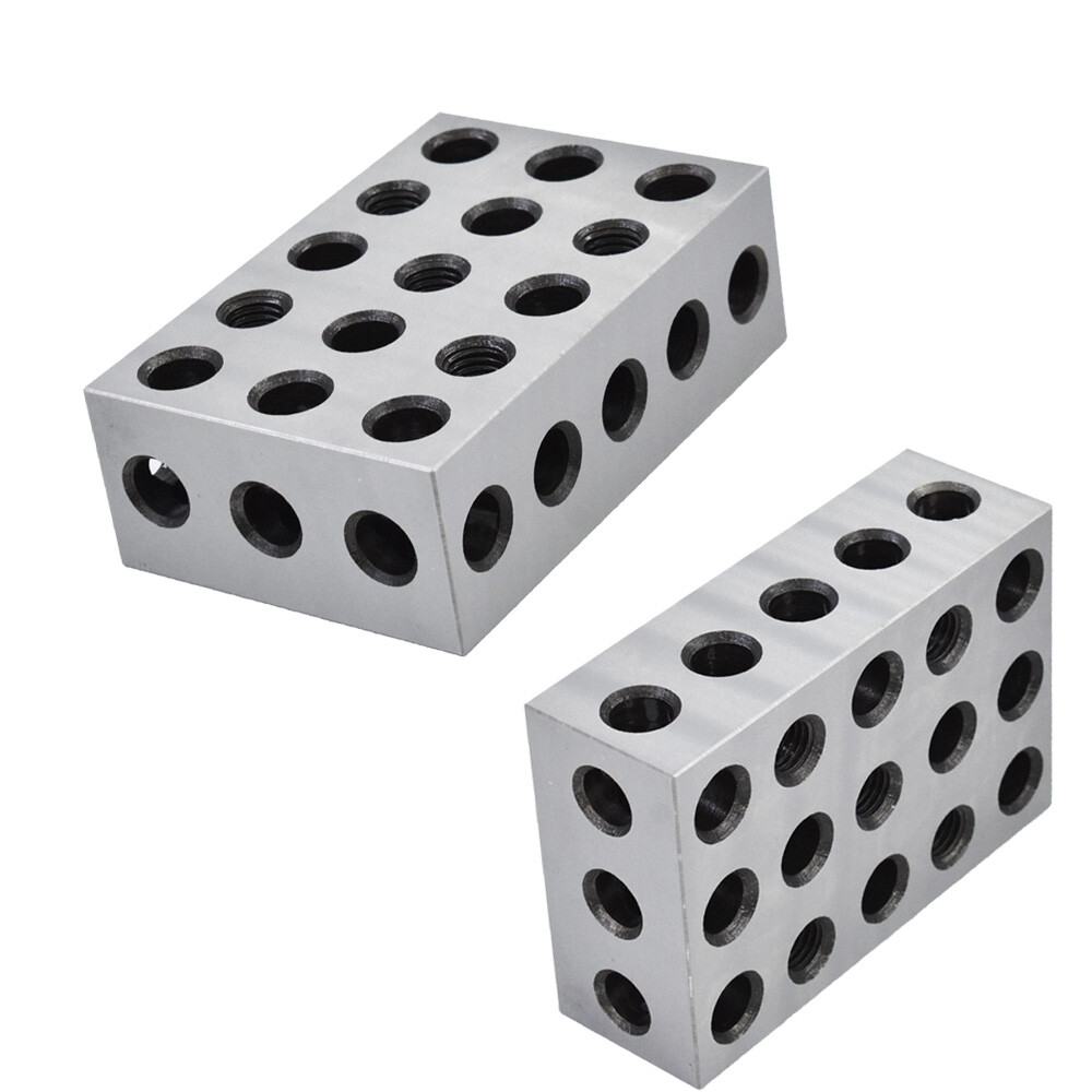 1 Pair 2-4-6 Blocks 23 Holes Matched Ultra Precision .0002″ Machinist 246 Jig
