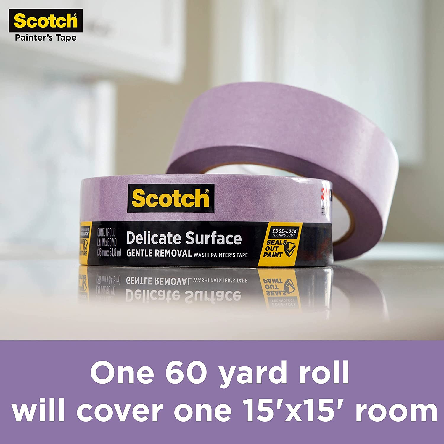 Delicate Surface Painter’S Tape, Purple, Masking Tape Protects Delicate Surfaces