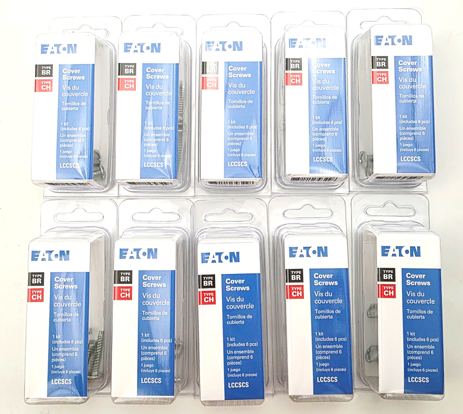 Lot of 10 Eaton LCCSCS Packs Of Panel Cover Screws For Type CH & BR Load Centers