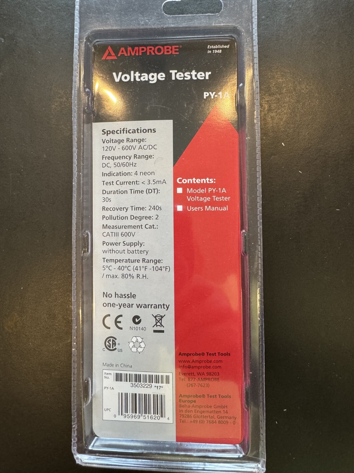 Amprobe Fluke PY-1A Voltage Tester **NEW**