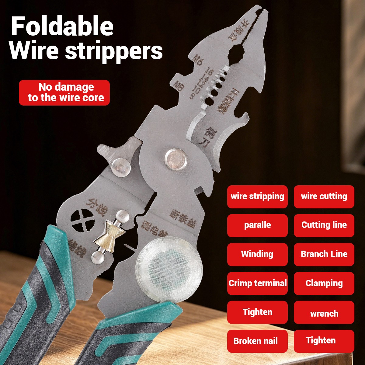 14 In 1 Wire Stripper Wire Stripping Tool with Voltage Tester Cable Cutters