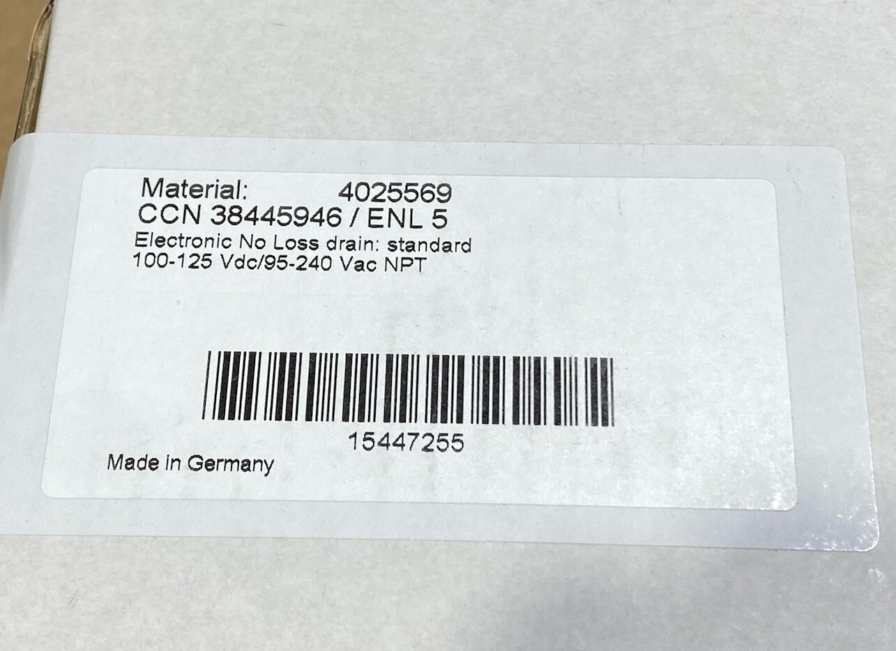 Ingersoll Rand ENL 5 Electric No Loss Drain Valve, 115v , 38445946 New