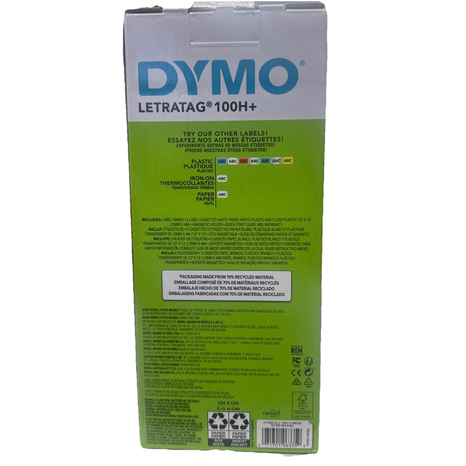DYMO Portable Printer Handheld Label Maker Black Silver Letratag 100H New