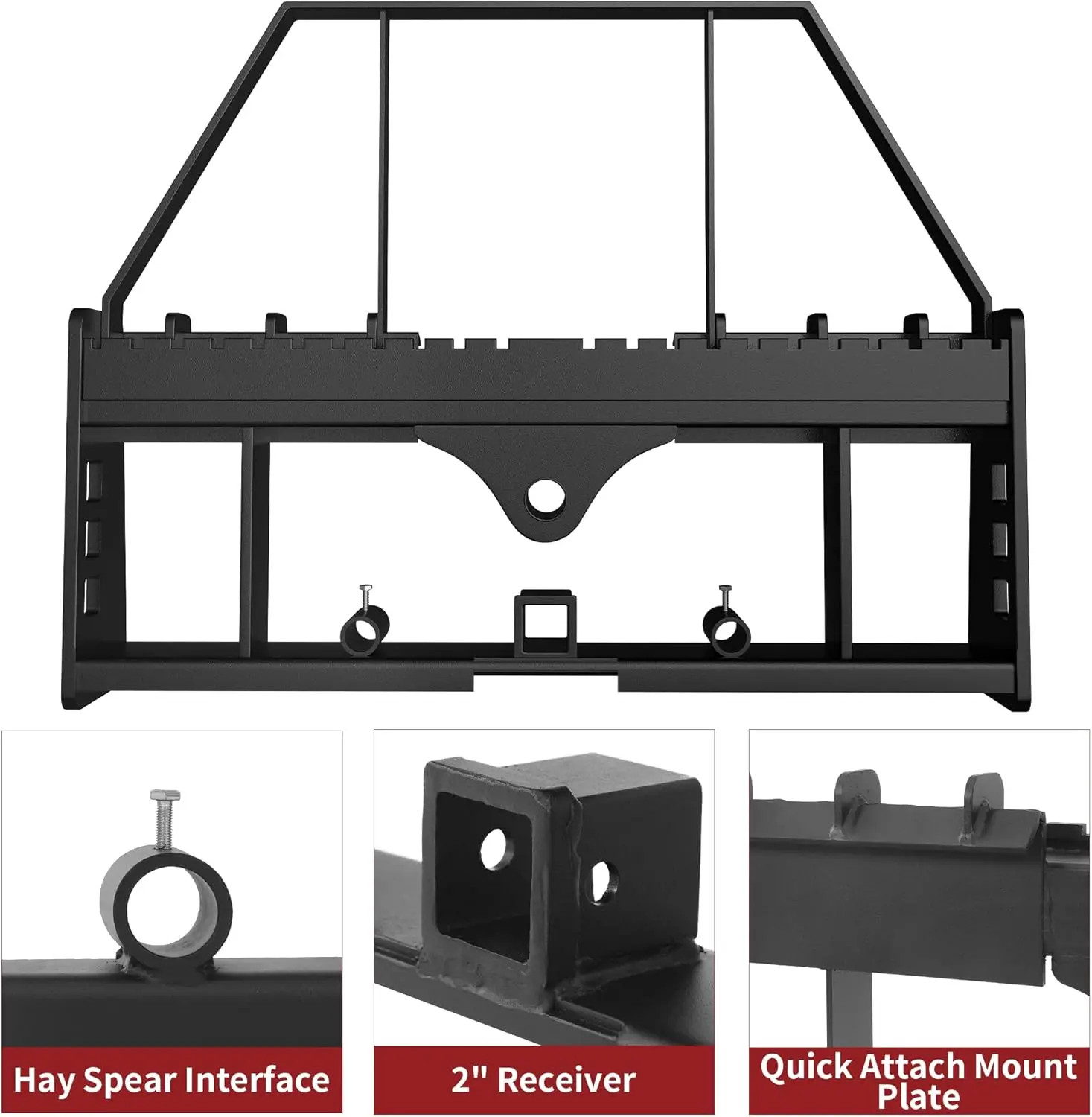 2500 lbs Skid Steer Pallet Fork Attachment, 45″ Pallet Fork 42″ Fork Blades