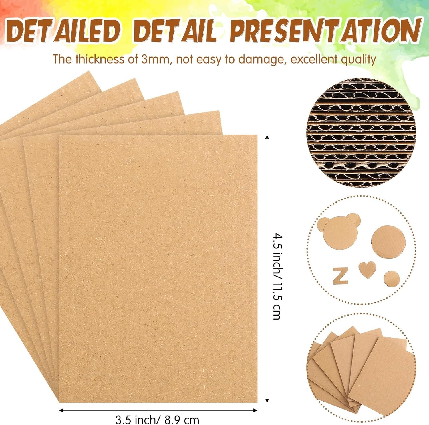 50 Pack Corrugated Cardboard Sheets Flat Hard Cardboard Inserts Back to Schoo…
