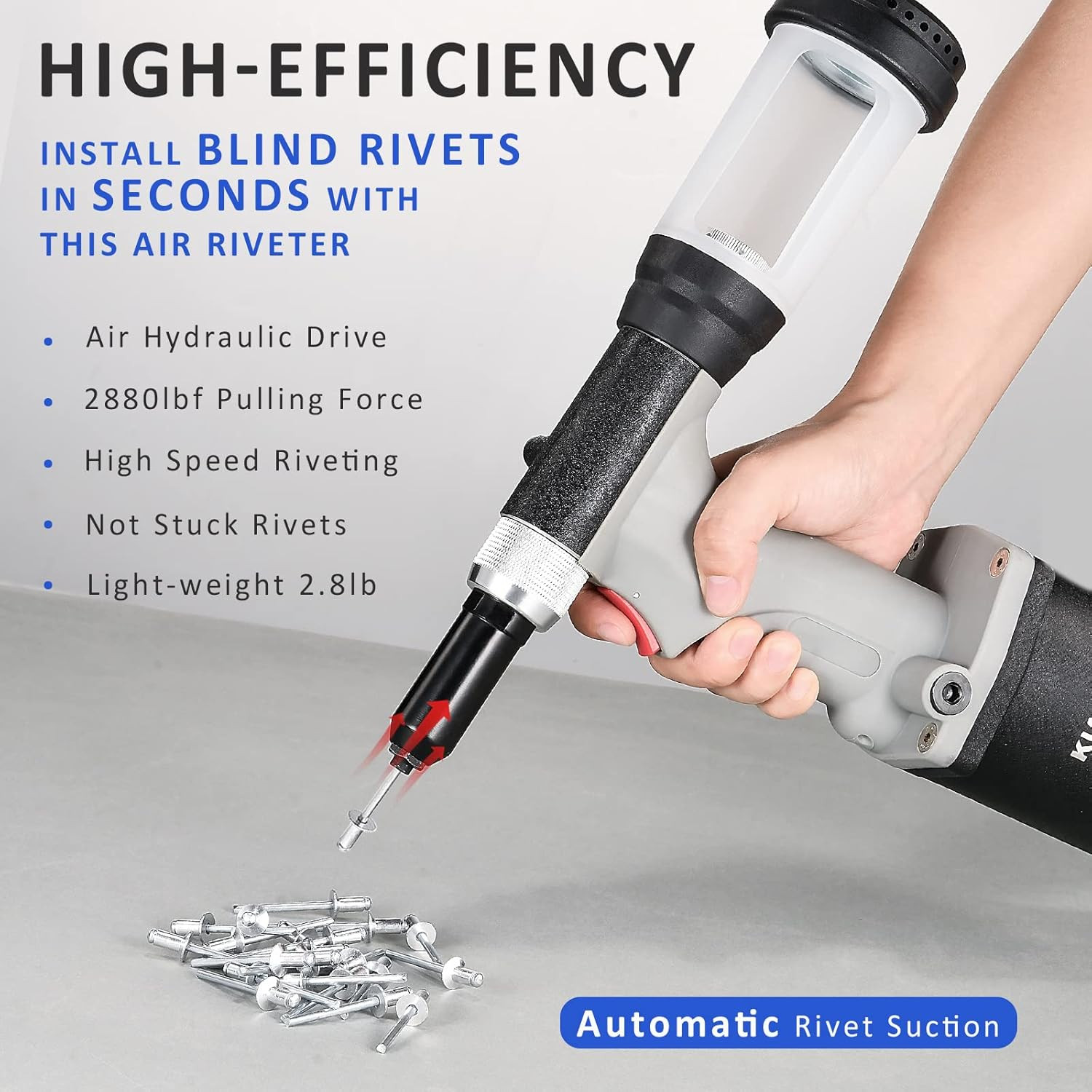 Pneumatic Rivet Gun S30 Self-Suction Air Rivet Gun 3/16″ 5/32″ 1/8″ 3/32″ Hydrau